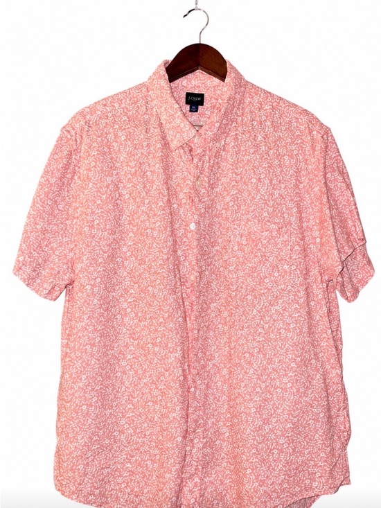 J. Crew Other - J.Crew Men's XL Coral Linen Cotton Short Sleeve Button Up Shirt